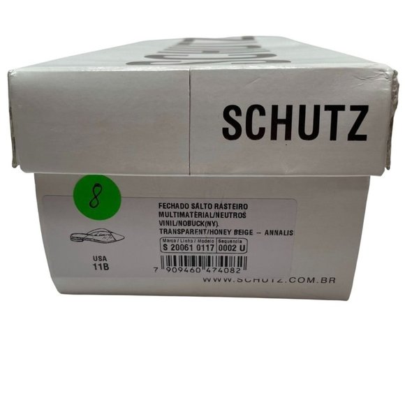 NIB SCHUTZ CLEARLY LEATHER FLAT BEIGE POINTY SLIP ON / FLAT MULE SHOES  … - Picture 10 of 10